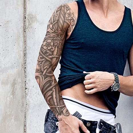 DaLin Extra Large Full and Half Arm Temporary Tattoo Sleeves 20 Sheets