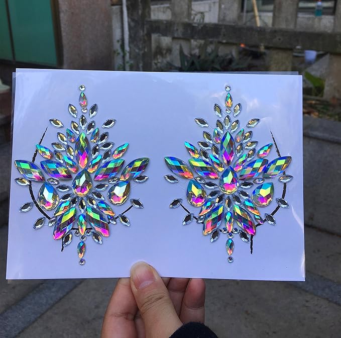 DaLin Festival Rhinestone Face Body Jewelry Stick on Stickers