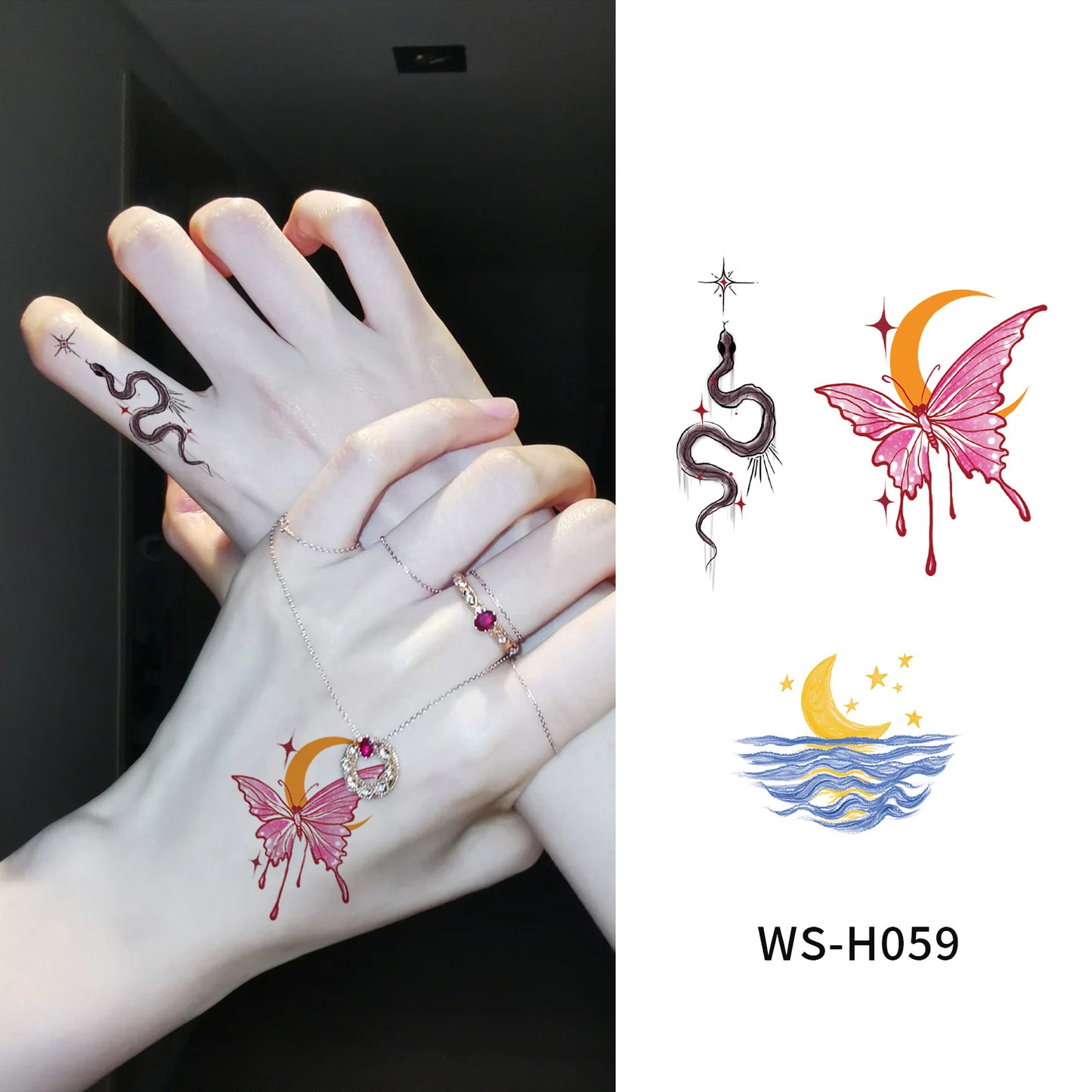 DaLin Temporary Tattoos for Men Women Hand Finger