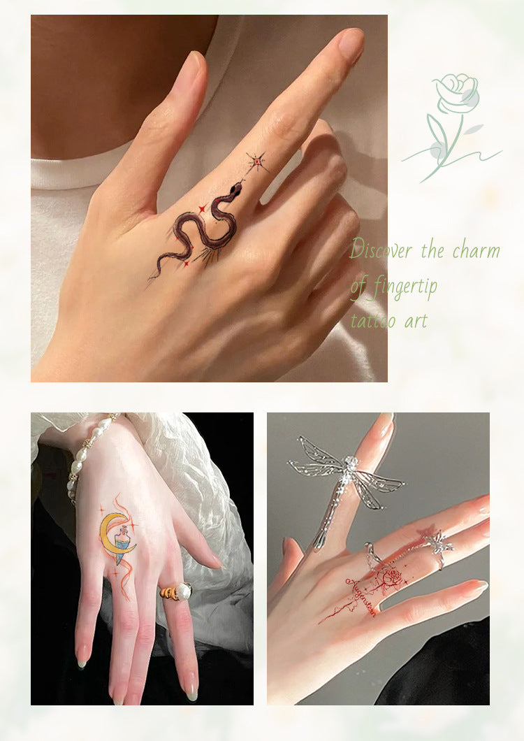 DaLin Temporary Tattoos for Men Women Hand Finger