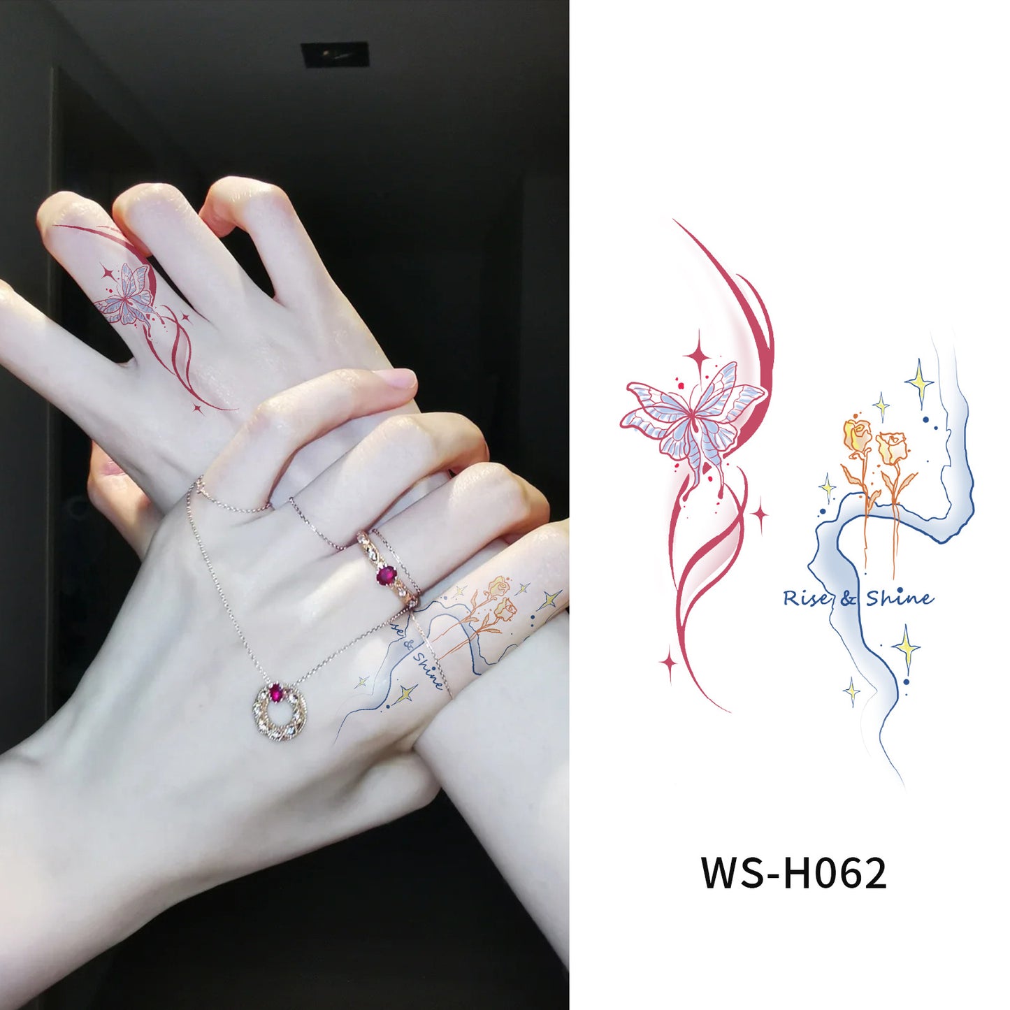 DaLin Temporary Tattoos for Men Women Hand Finger