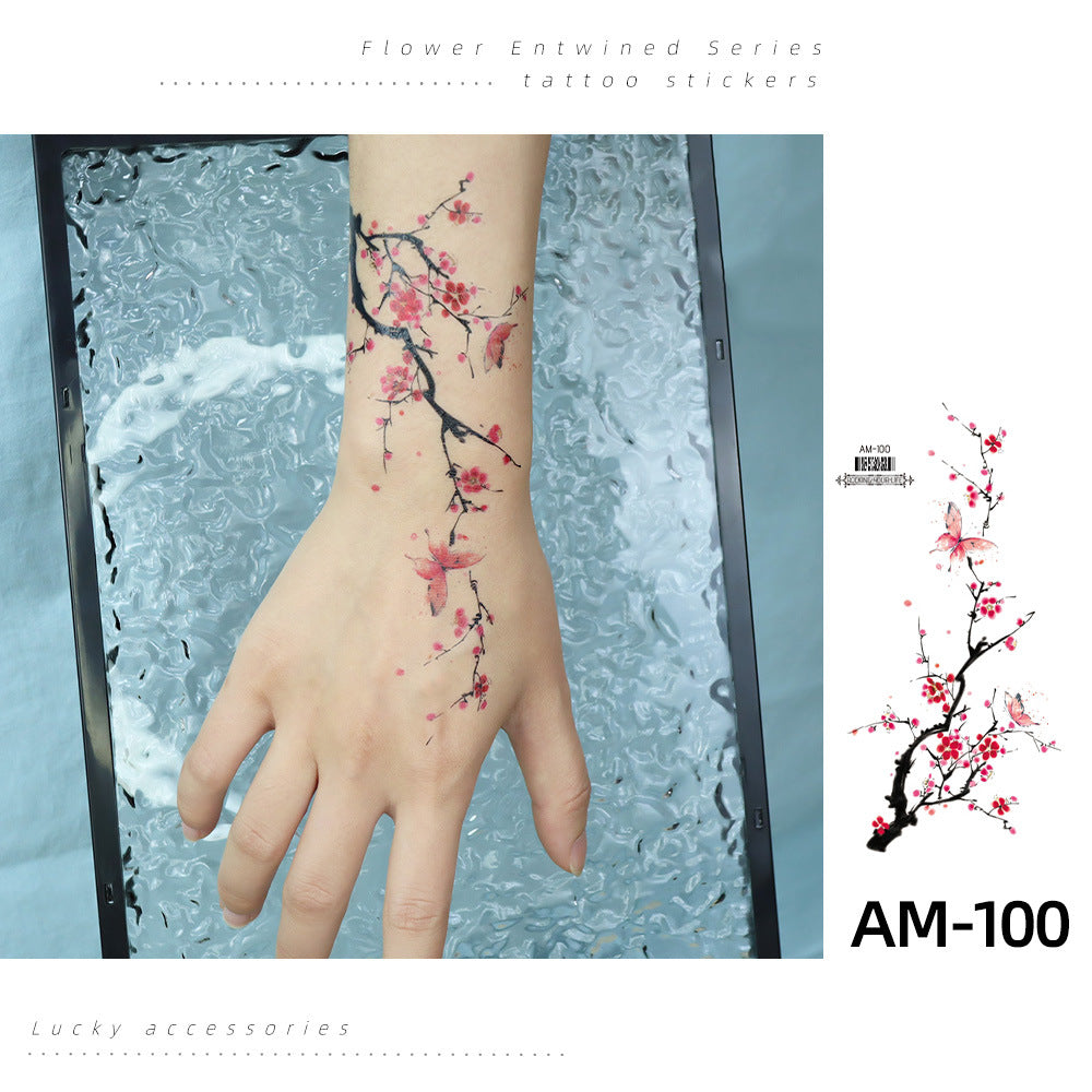 DaLin Temporary Tattoos Stickers Colorful Flowers