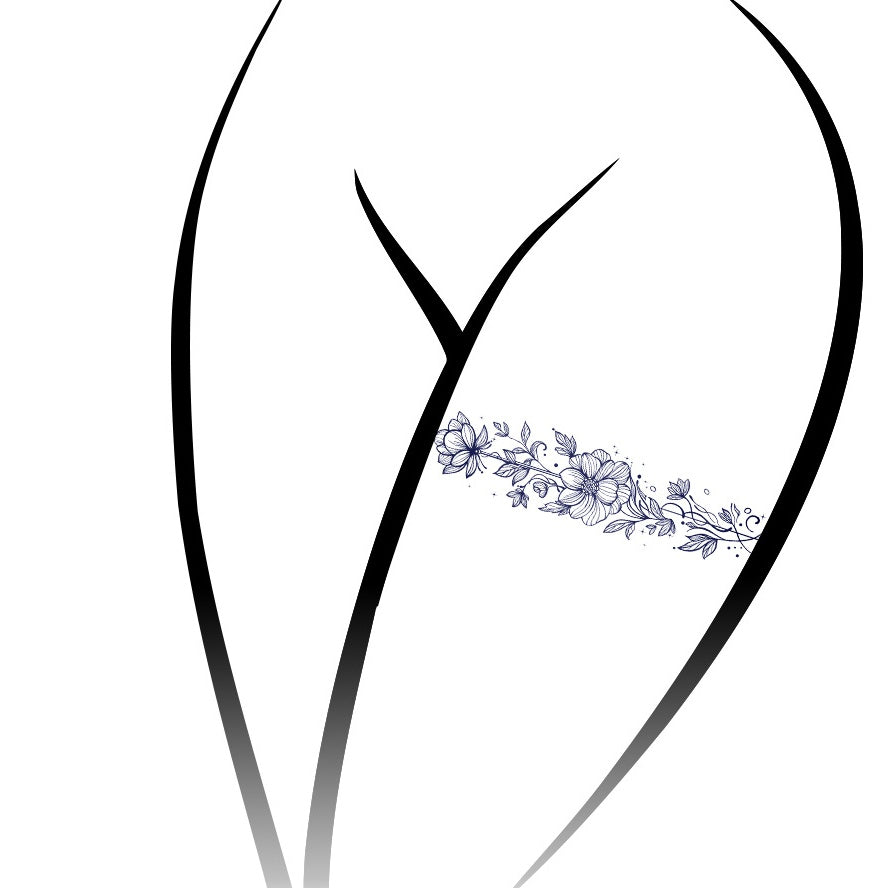 DaLin Herbal Semi-Permanent Tattoo Stickers Leg Brace for Women