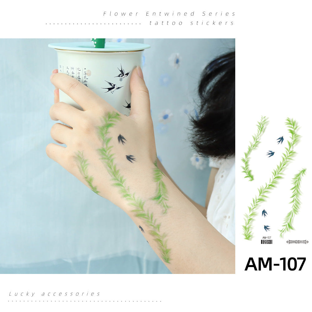 DaLin Temporary Tattoos Stickers Colorful Flowers