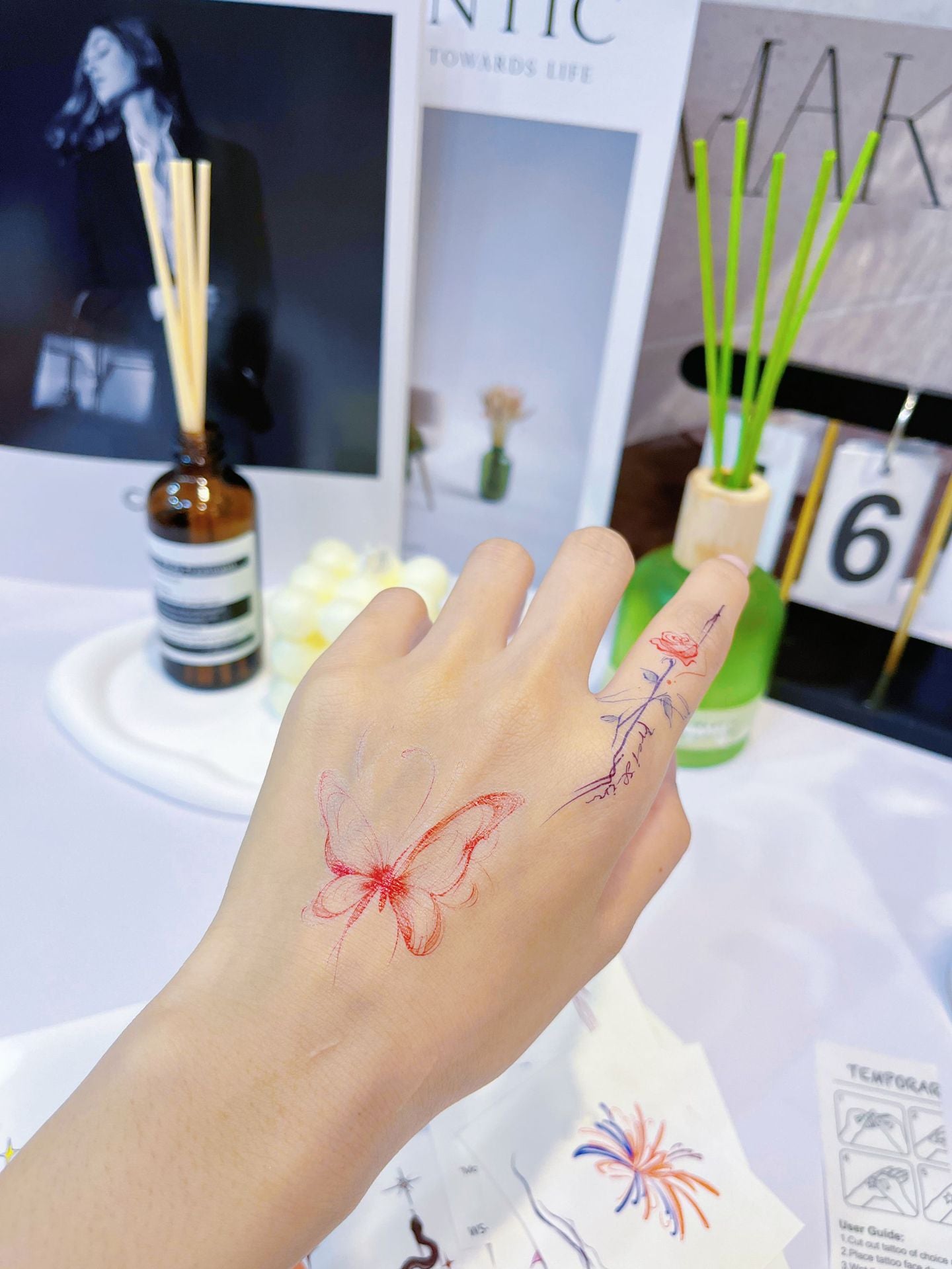 DaLin Temporary Tattoos for Men Women Hand Finger