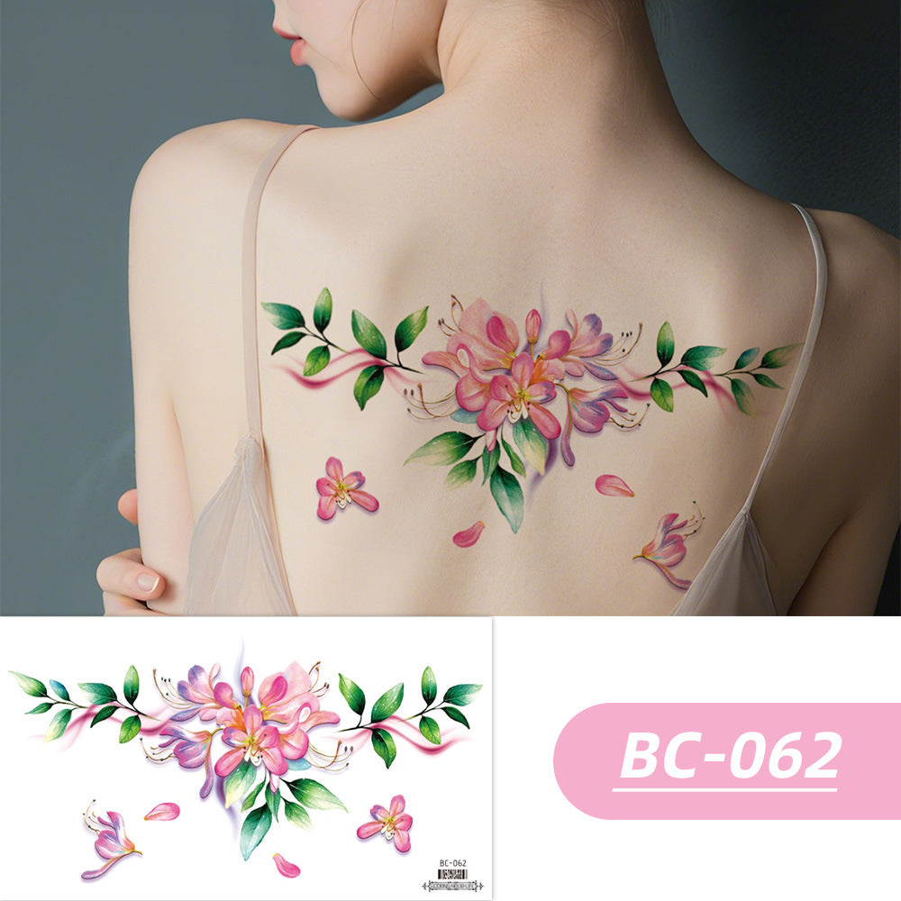 DaLin Colorful Flowers Temporary Tattoos for Women Chest
