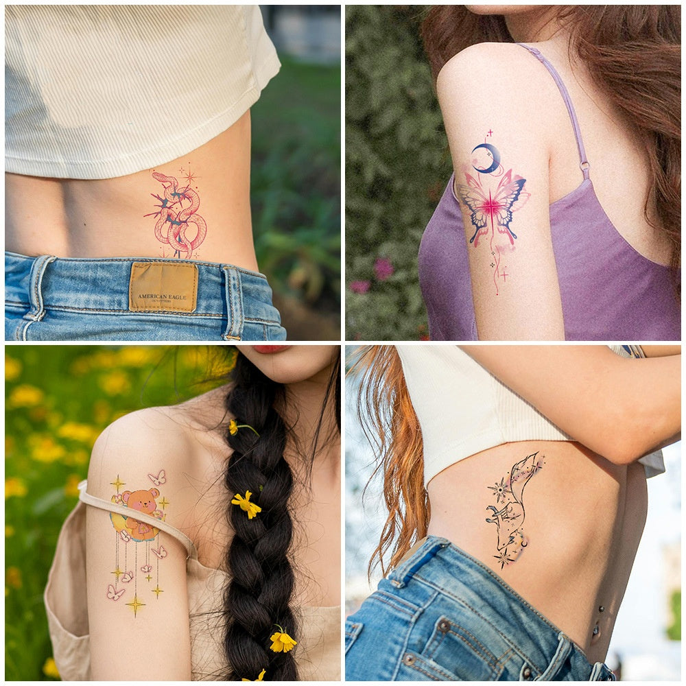 DaLin Colorful Temporary Tattoos Stickers for Shoulder Arm