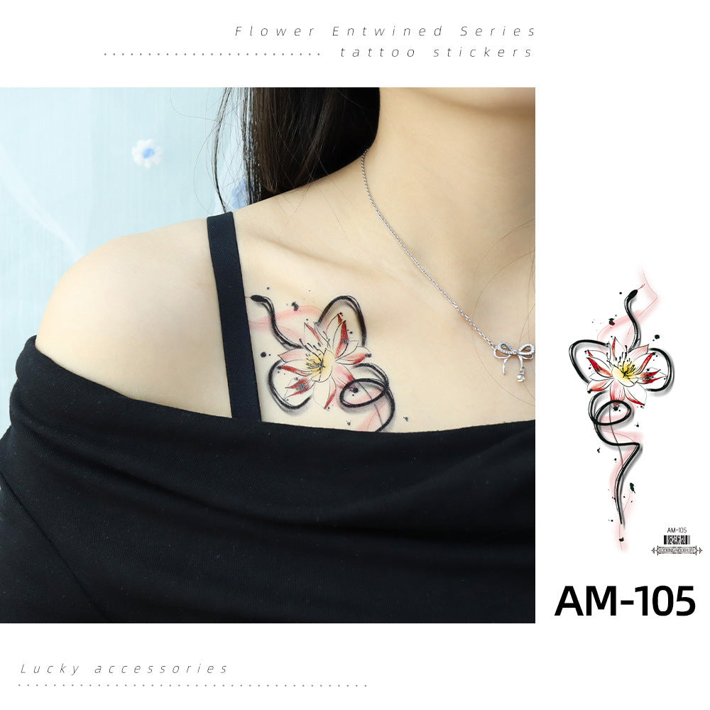 DaLin Temporary Tattoos Stickers Colorful Flowers