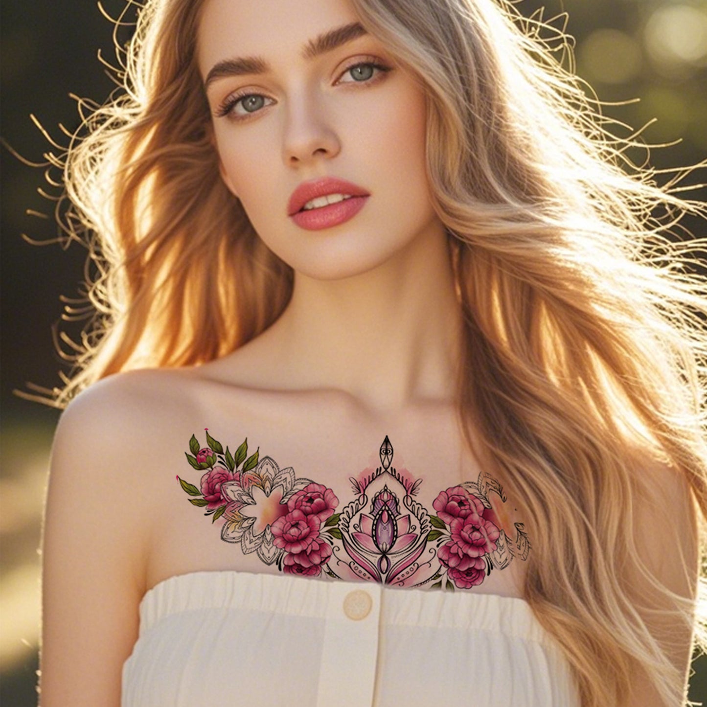 DaLin Temporary Tattoos for Women Chest
