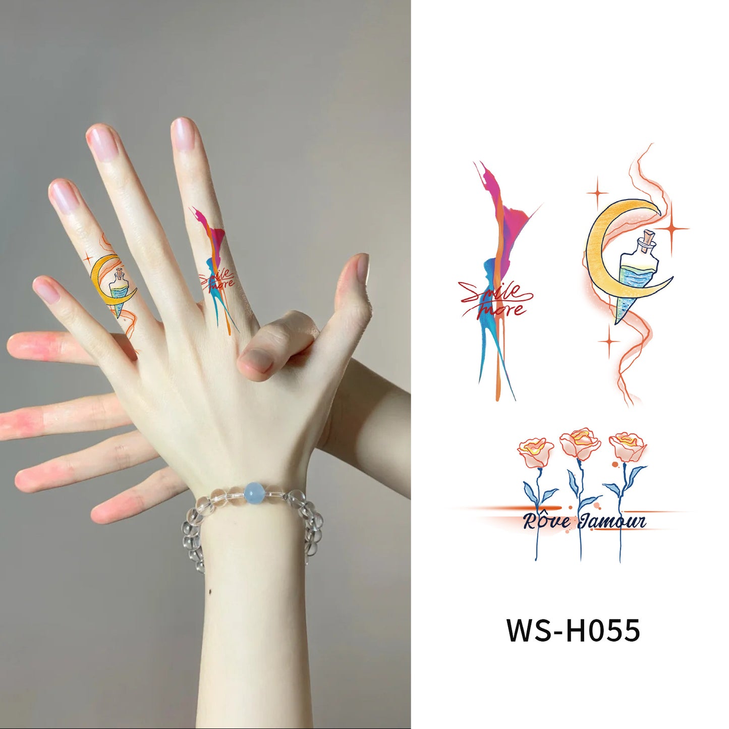 DaLin Temporary Tattoos for Men Women Hand Finger