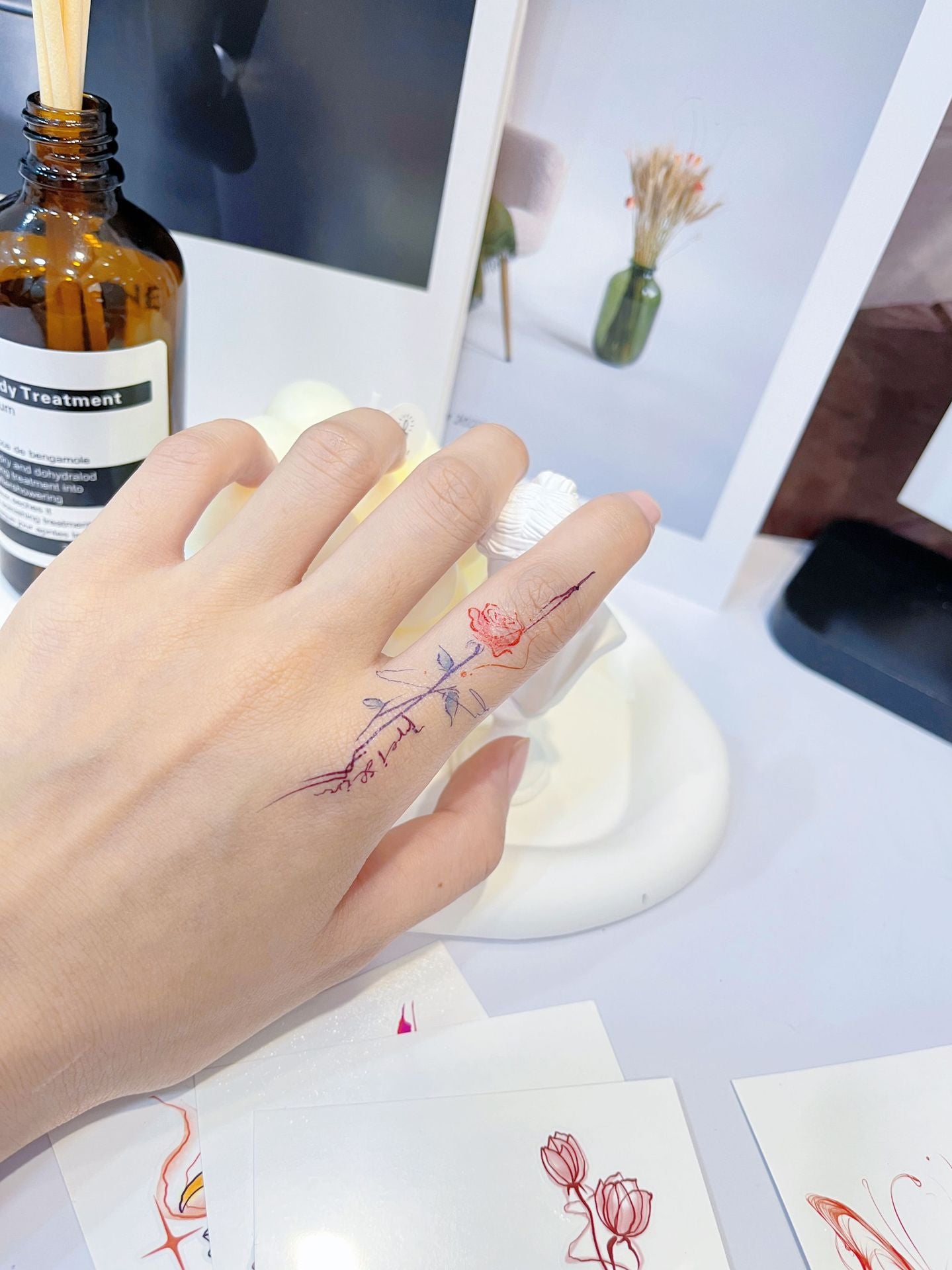 DaLin Temporary Tattoos for Men Women Hand Finger