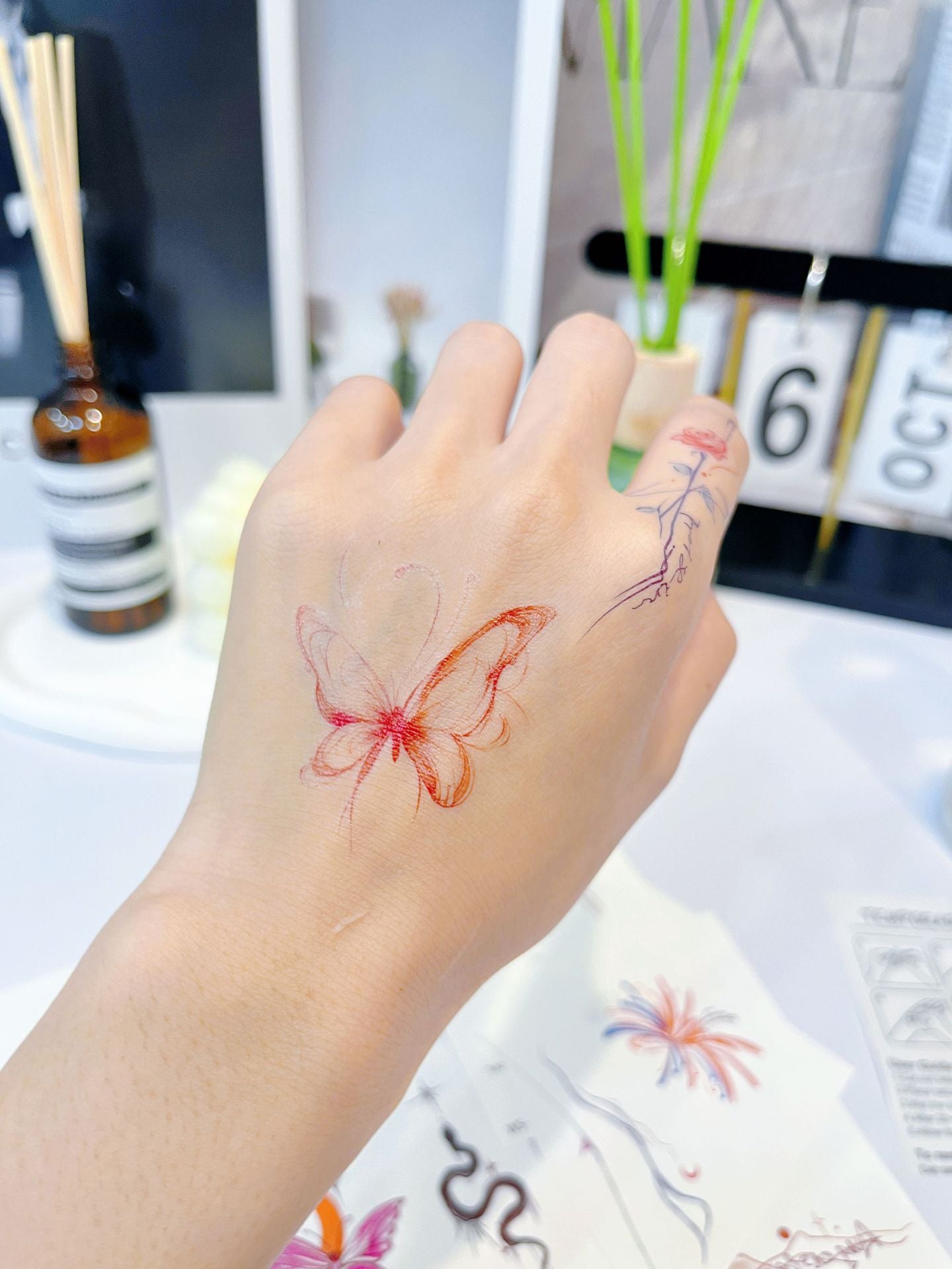 DaLin Temporary Tattoos for Men Women Hand Finger