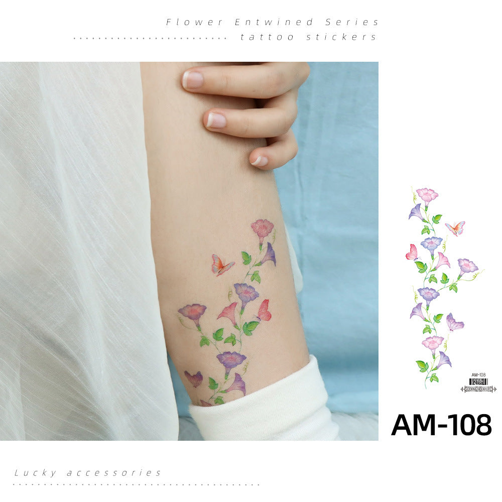 DaLin Temporary Tattoos Stickers Colorful Flowers