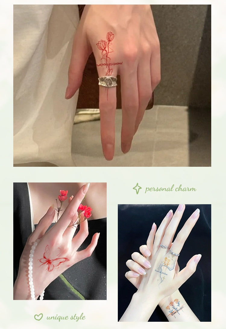 DaLin Temporary Tattoos for Men Women Hand Finger
