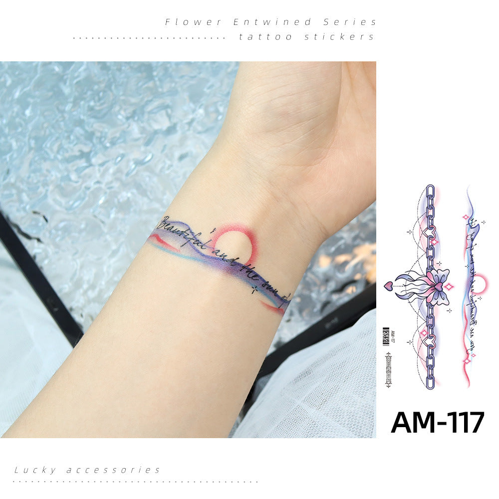 DaLin Temporary Tattoos Stickers Colorful Flowers