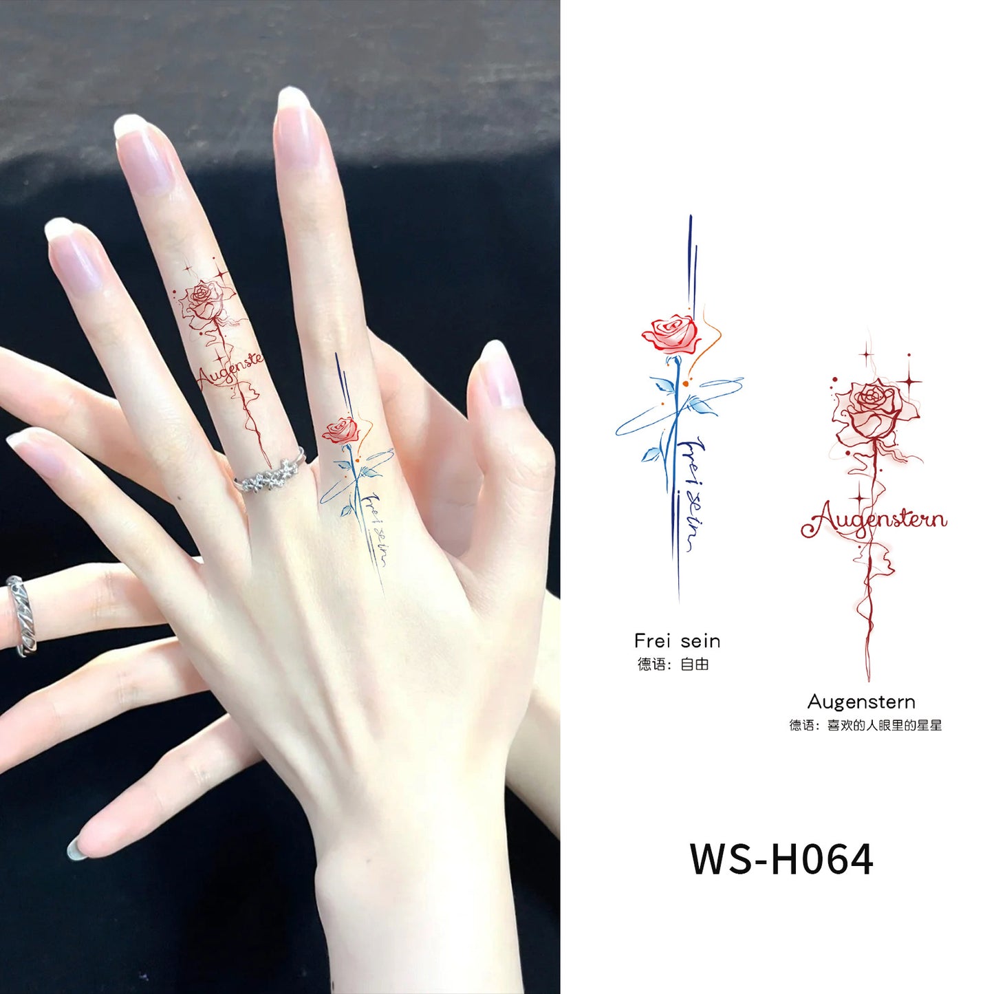 DaLin Temporary Tattoos for Men Women Hand Finger