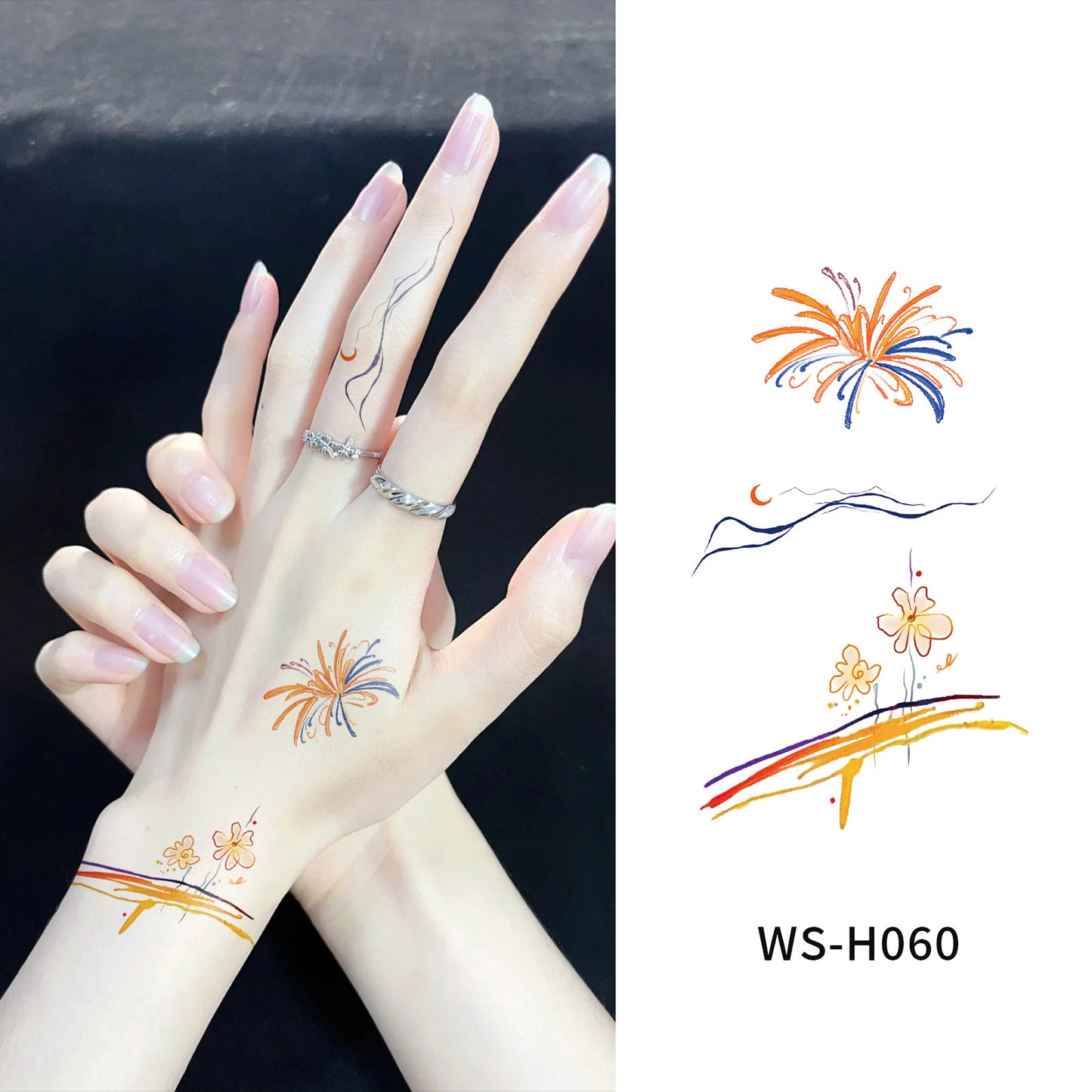 DaLin Temporary Tattoos for Men Women Hand Finger