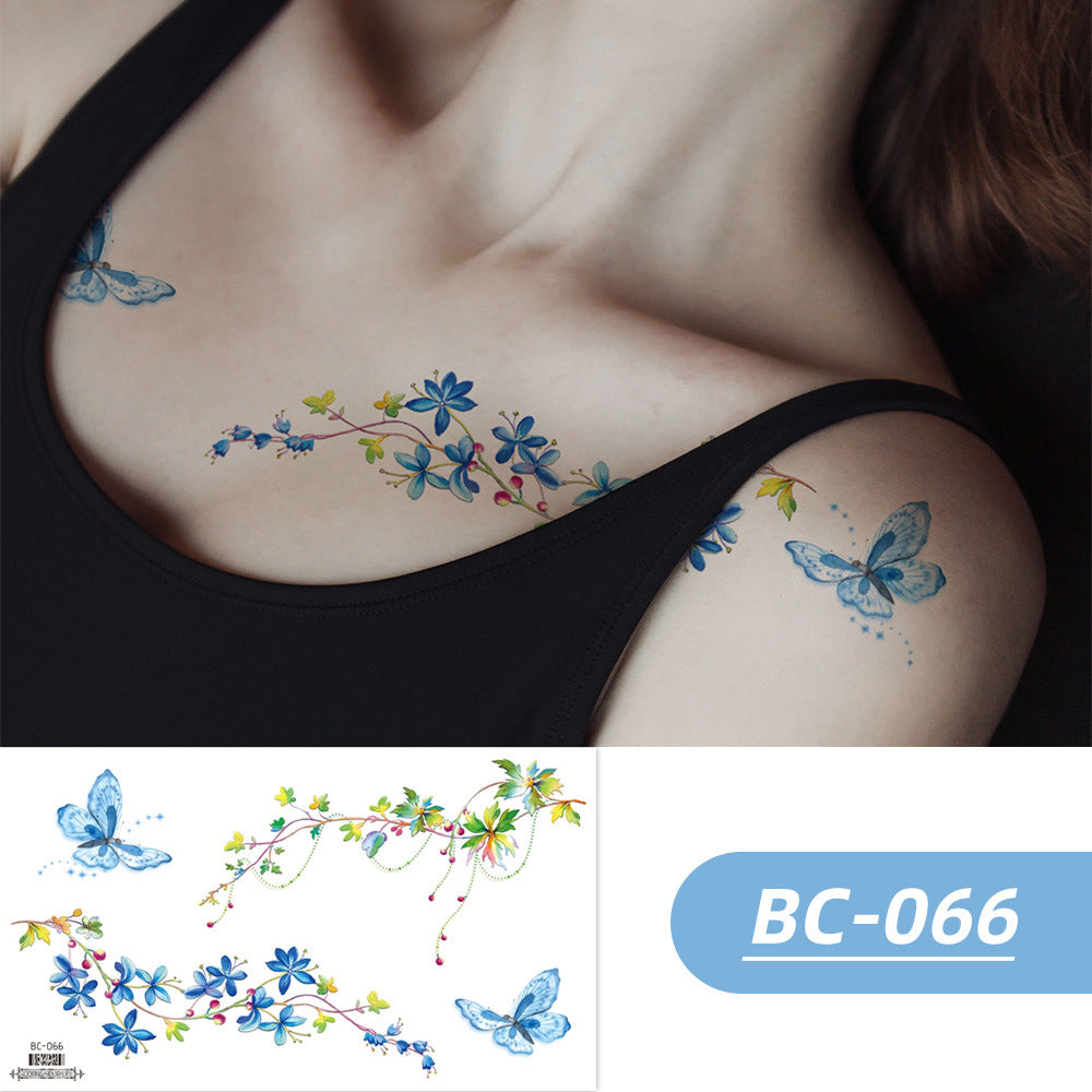 DaLin Colorful Flowers Temporary Tattoos for Women Chest