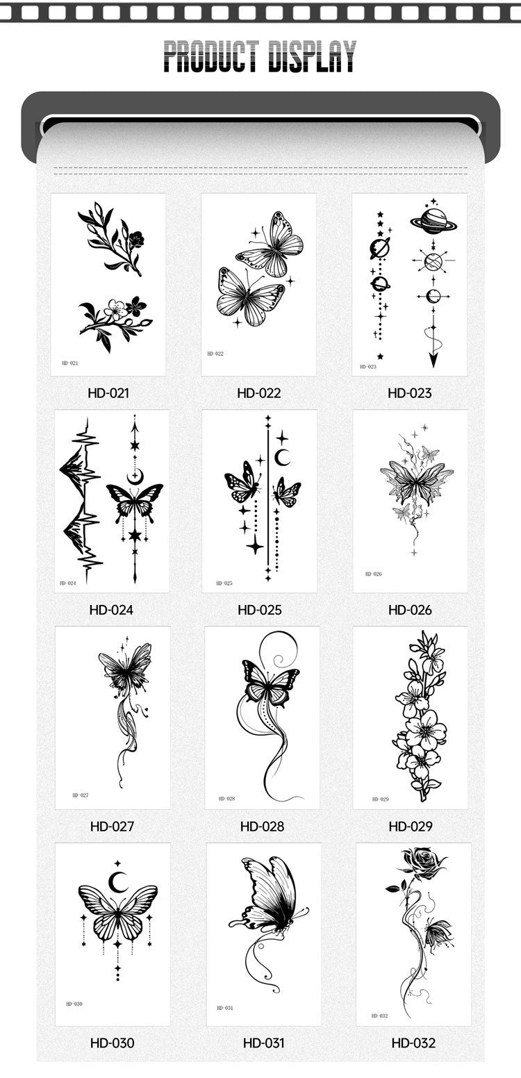 DaLin Black Temporary Tattoos for Women