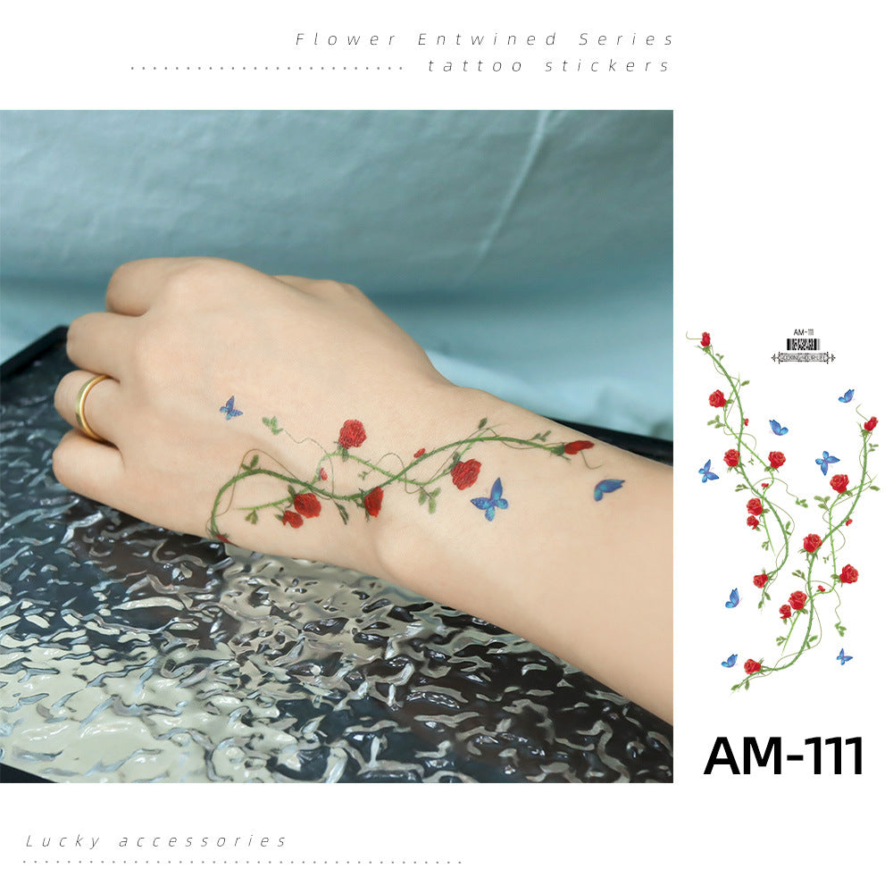 DaLin Temporary Tattoos Stickers Colorful Flowers