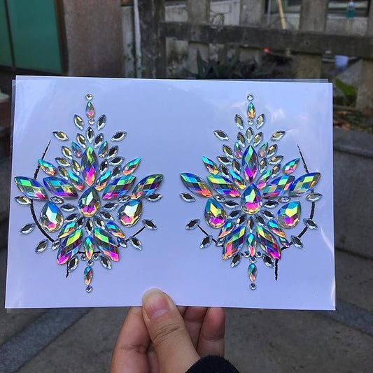 DaLin Festival Rhinestone Face Body Jewelry Stick on Stickers