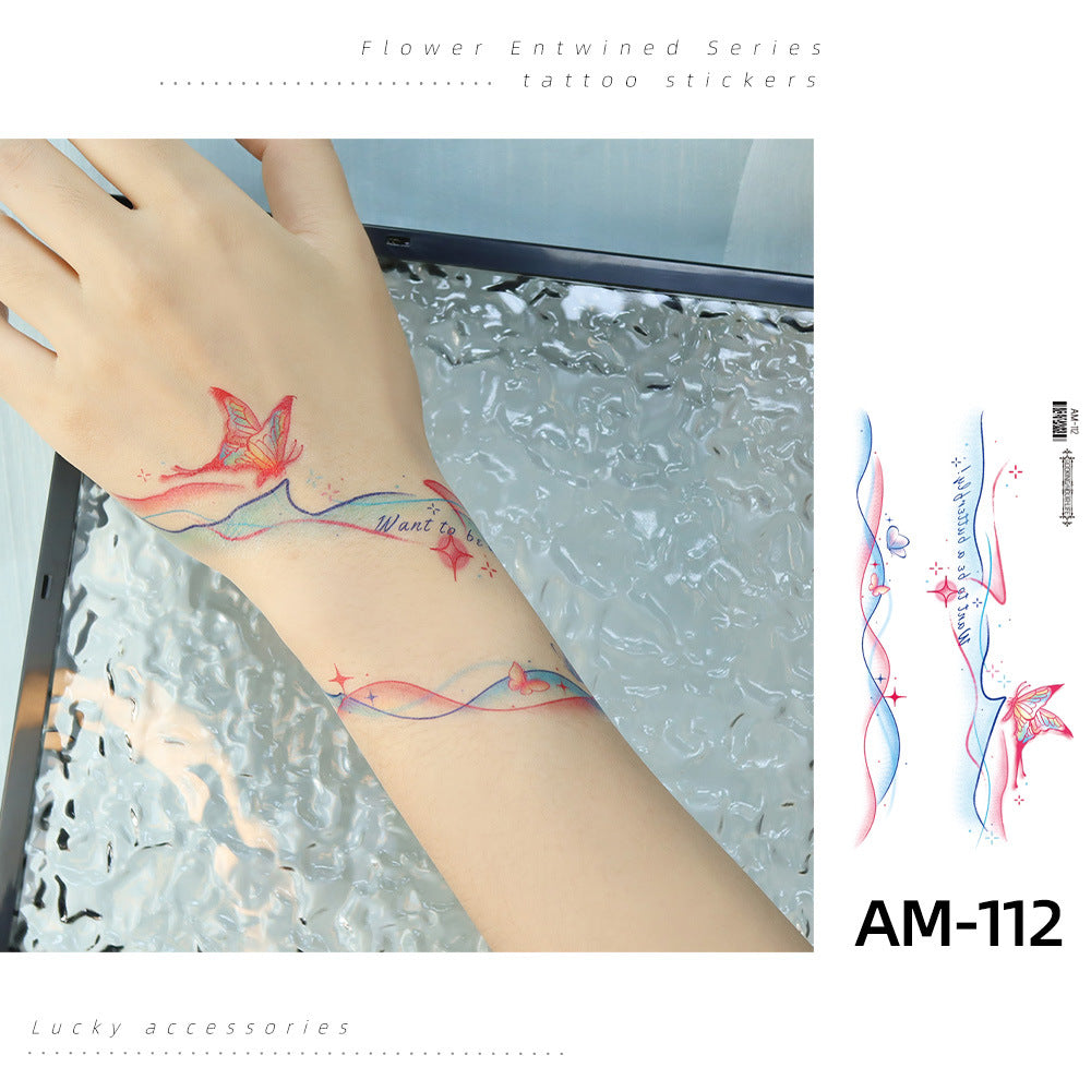 DaLin Temporary Tattoos Stickers Colorful Flowers