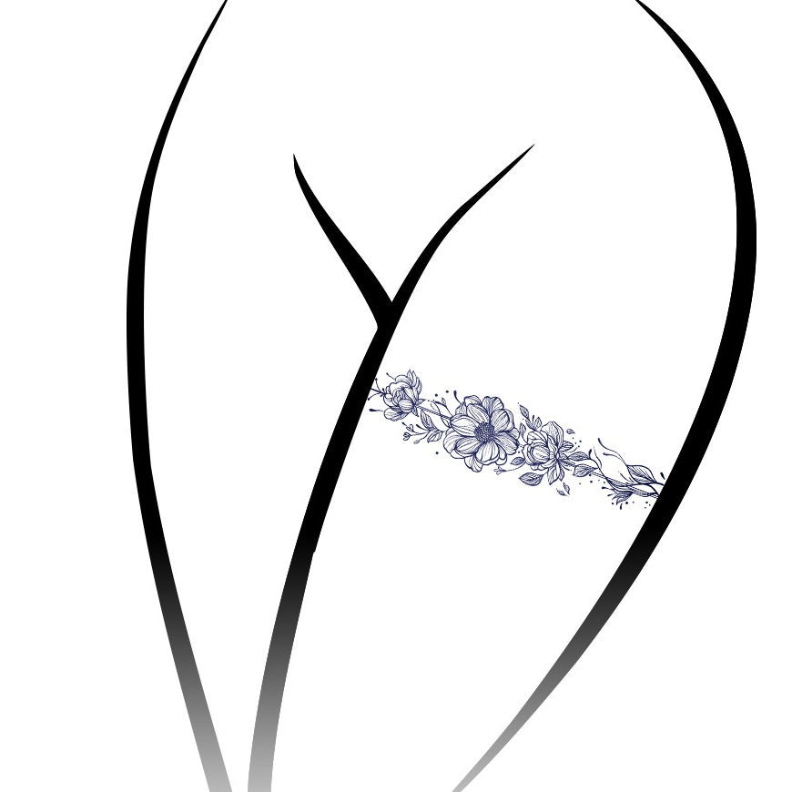 DaLin Herbal Semi-Permanent Tattoo Stickers Leg Brace for Women