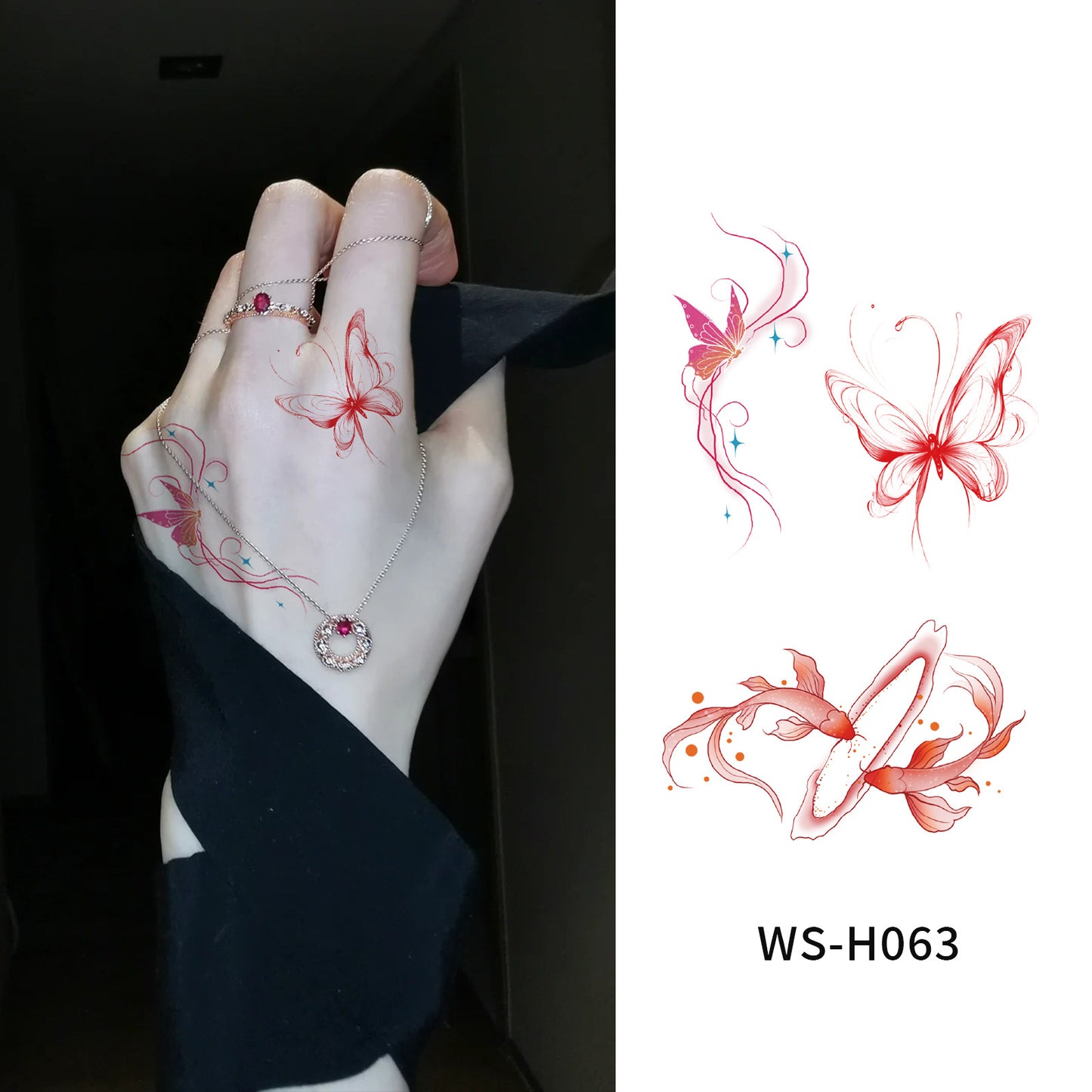 DaLin Temporary Tattoos for Men Women Hand Finger