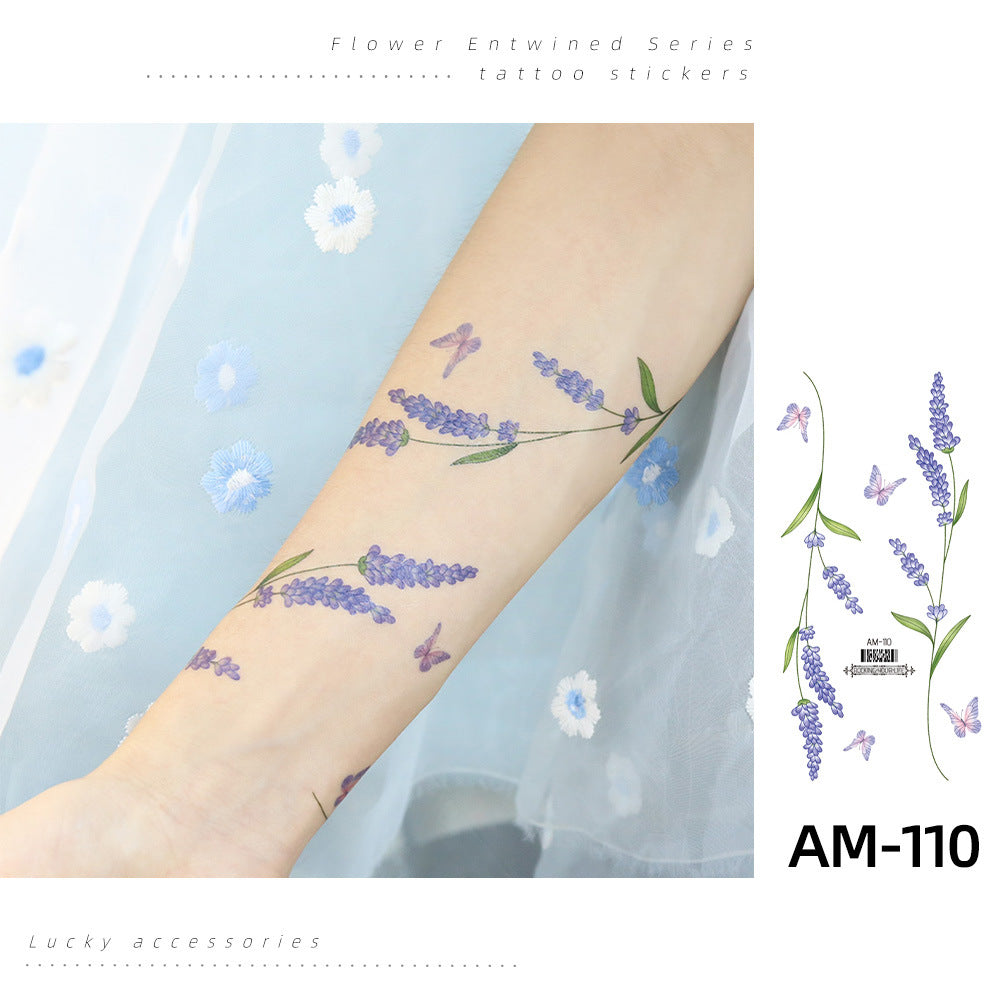 DaLin Temporary Tattoos Stickers Colorful Flowers