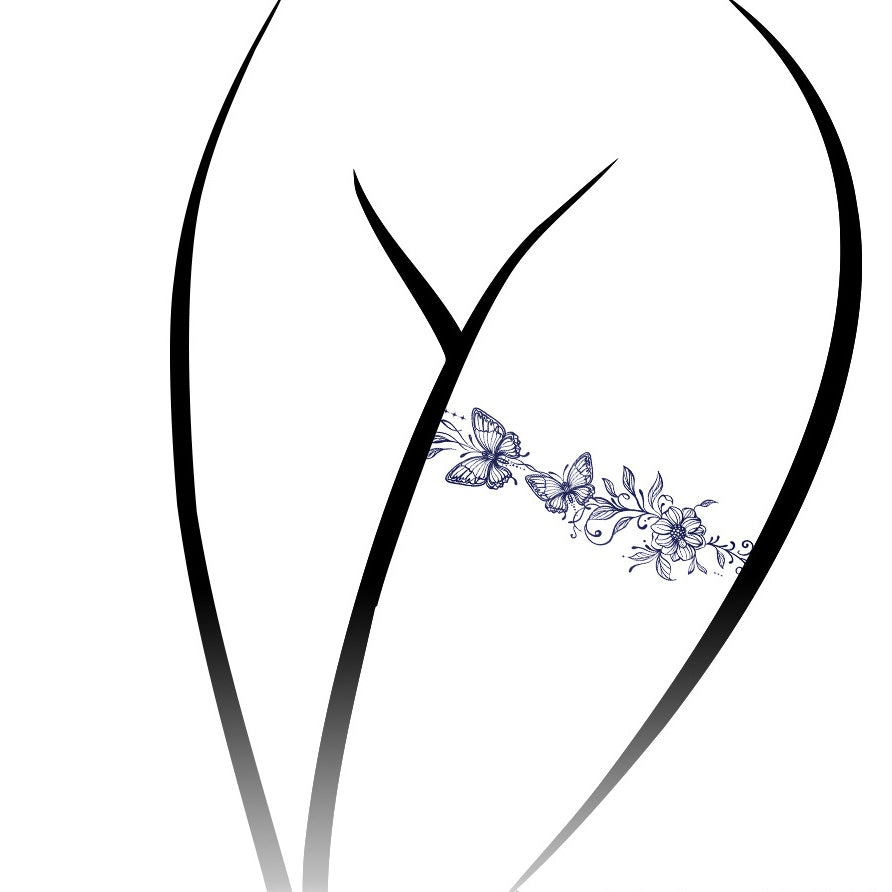 DaLin Herbal Semi-Permanent Tattoo Stickers Leg Brace for Women
