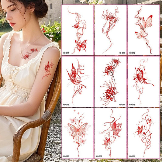 DaLin Red Temporary Tattoos for Women